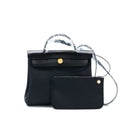 HERMES HERBAG ZIP 31 BAG CANVAS/HUNTER BLACK GHW