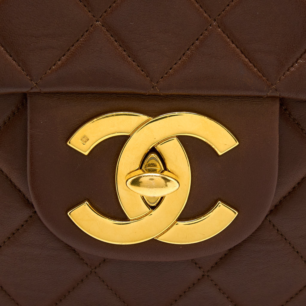 CHANEL VINTAGE CLASSIC TIMELESS BACKPACK LAMBSKIN BROWN GHW