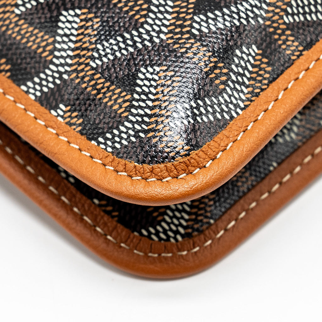 GOYARD PORTEFEUILLE POCHETTE PLUMET GOYARDINE CANVAS/LEATHER NOIR/NATUREL SHW