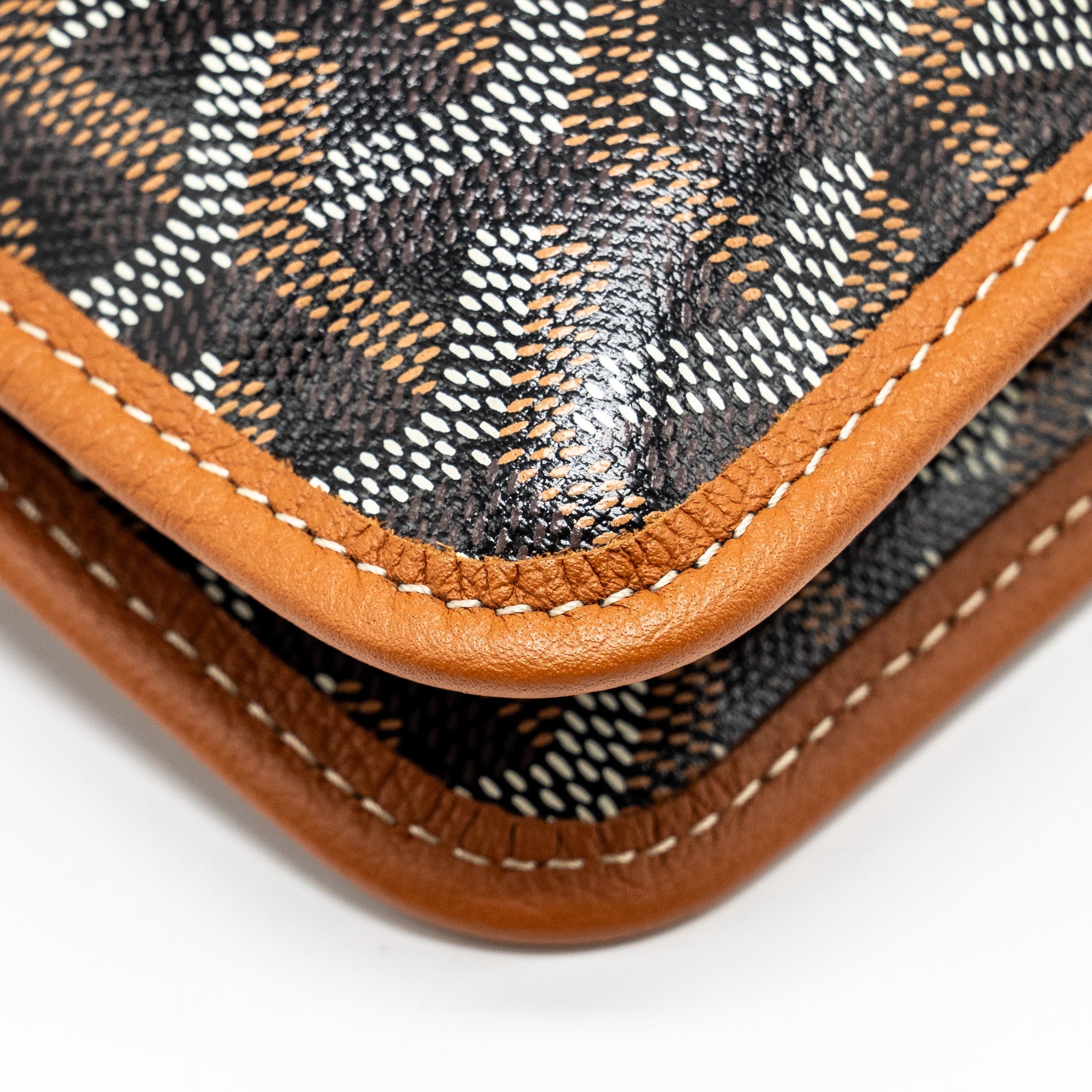 GOYARD PORTEFEUILLE POCHETTE PLUMET GOYARDINE CANVAS/LEATHER NOIR/NATUREL SHW