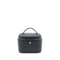 CHANEL TOP HANDLE VANITY CASE CAVIAR BLACK LGHW