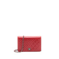 CHANEL WALLET ON CHAIN RED CALFSKIN RUTHENIUM HARDWARE