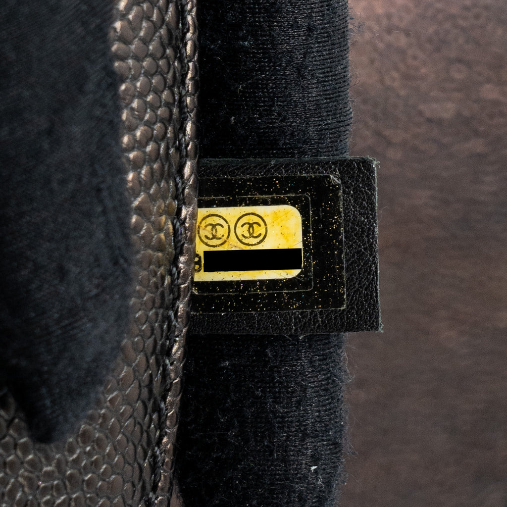 CHANEL SMALL BOY BAG CAVIAR BLACK RUTHENIUM HARDWARE