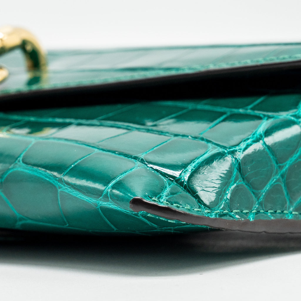 LOUIS VUITTON PADLOCK ON STRAP CROCODILE BRILLANT GREEN GHW
