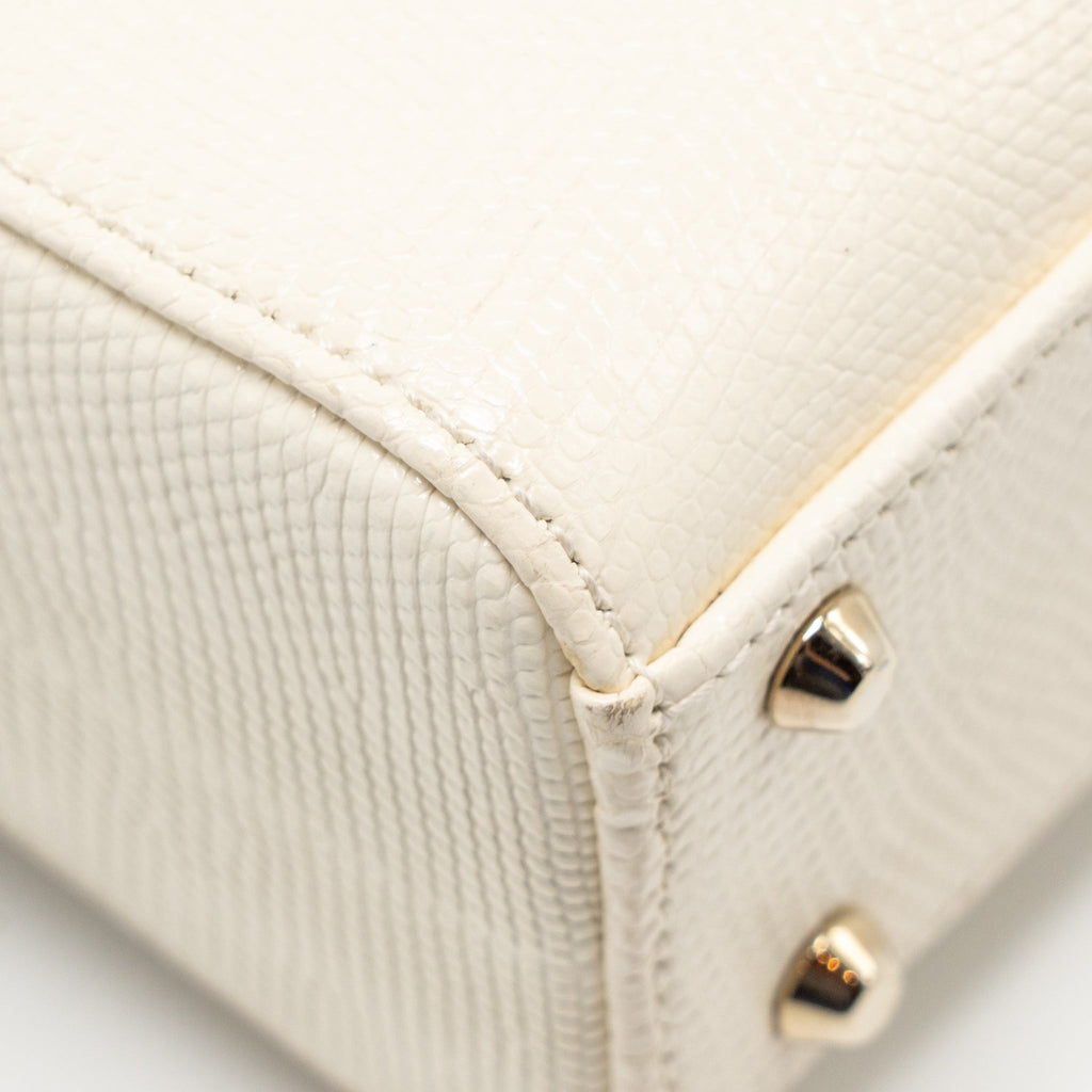 DIOR MINI LADY DIOR LIZARD WITH CRYSTAL WHITE LGHW