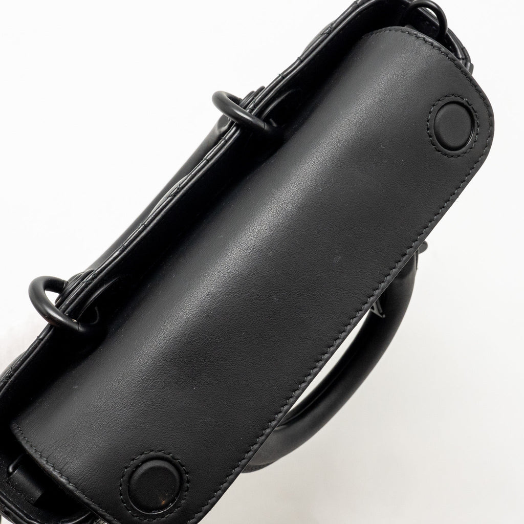 DIOR SMALL LADY D-JOY BAG BLACK ULTRAMATTE CALFSKIN SO BLACK