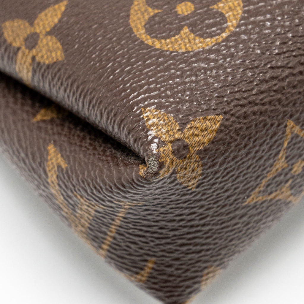 LOUIS VUITTON PALLAS CLUTCH MONOGRAM 2 WAY SHOULDER BAG MONOGRAM CANVAS/LEATHER CERISE GHW