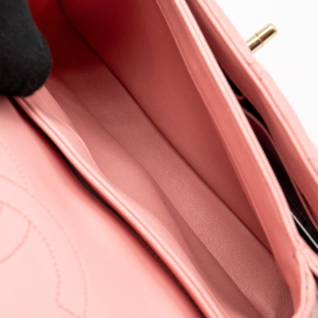 CHANEL TOP HANDLE TRENDY CC FLAP BAG LAMBSKIN PINK LGHW