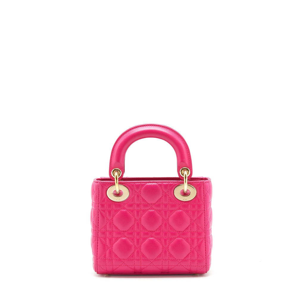 DIOR MINI LADY DIOR BAG LAMBSKIN PINK GHW