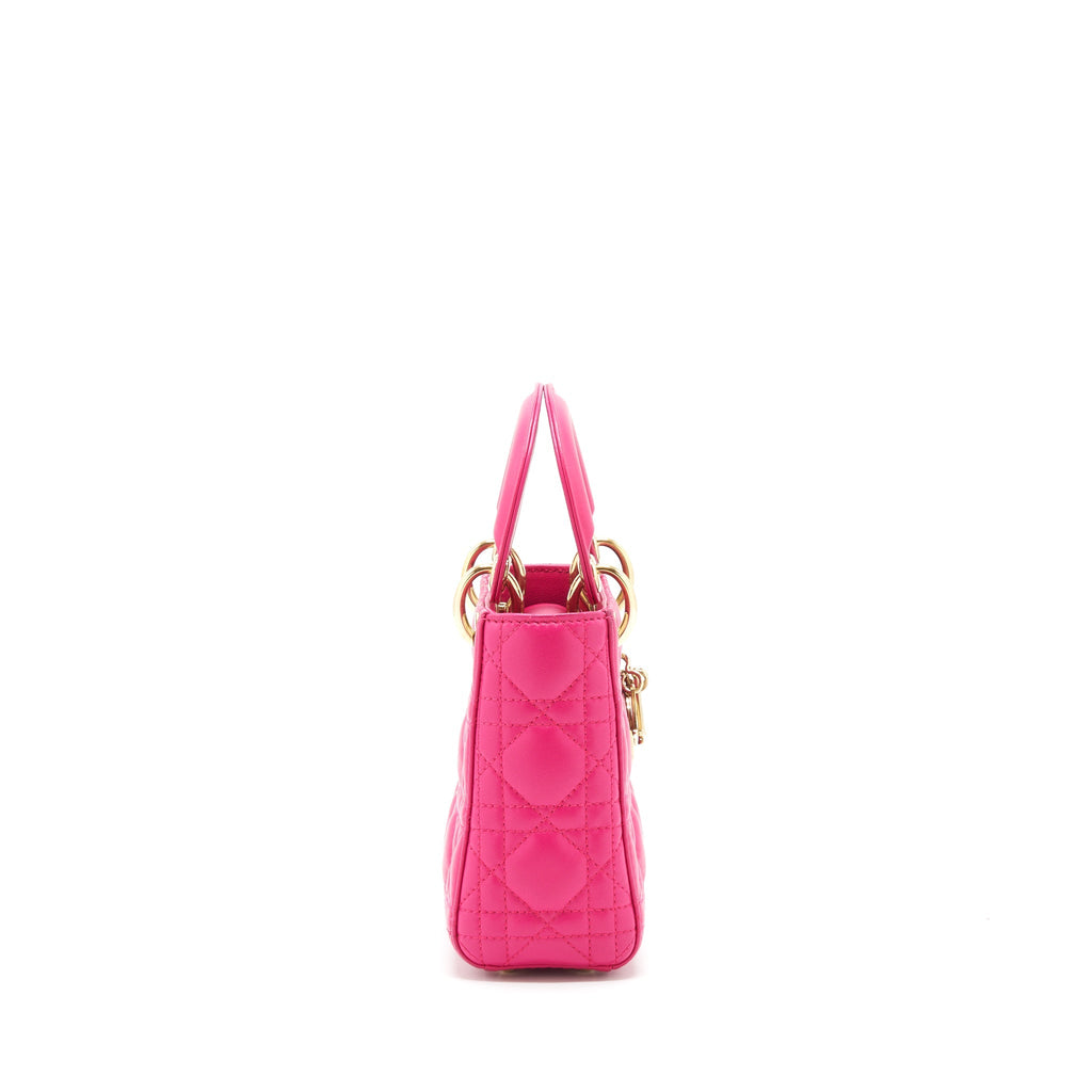 DIOR MINI LADY DIOR BAG LAMBSKIN PINK GHW