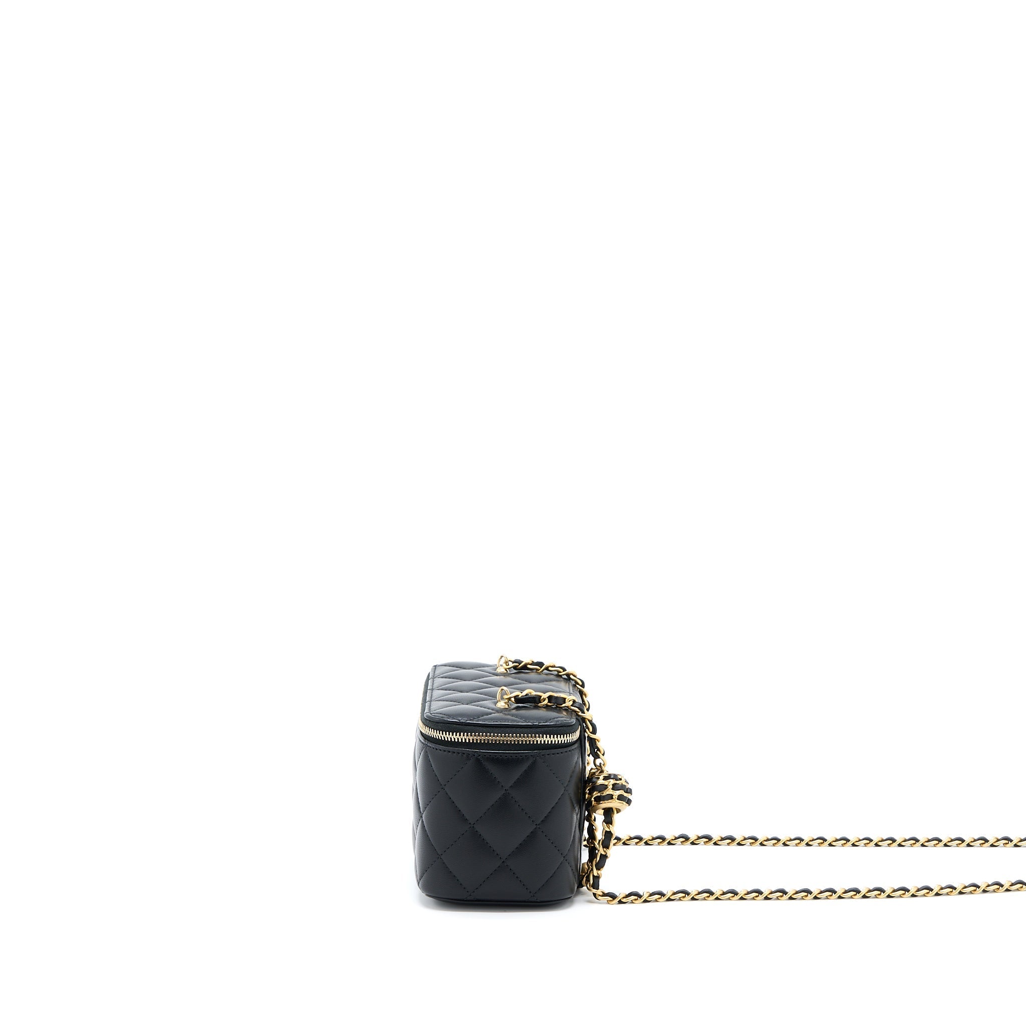 CHANEL PEARL CRUSH LONG VANITY LAMBSKIN BLACK GHW