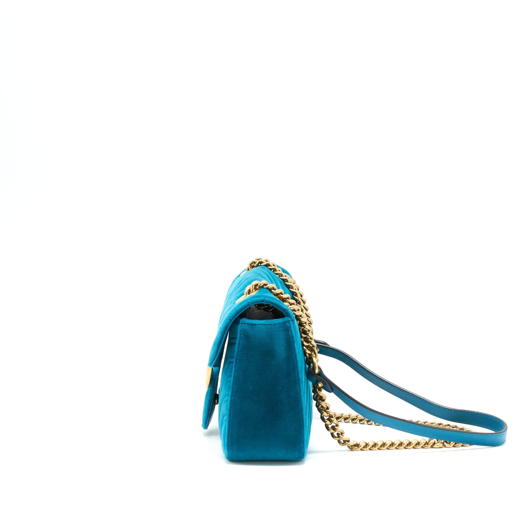 GUCCI MINI MARMONT FLAP BAG VELVET GREEN