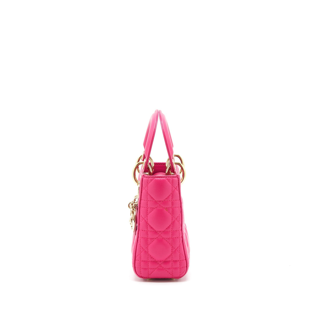 DIOR MINI LADY DIOR BAG LAMBSKIN PINK GHW