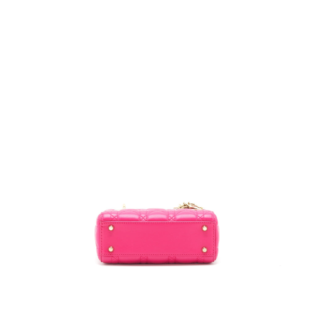 DIOR MINI LADY DIOR BAG LAMBSKIN PINK GHW