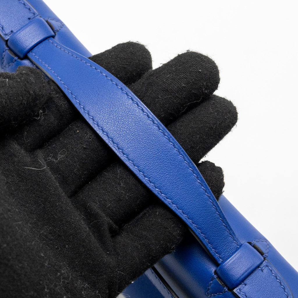 HERMES KELLY POCHETTE SWIFT BLUE ELECTRIC SHW