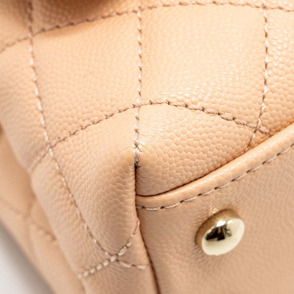 CHANEL MINI COCO HANDLE CAVIAR BEIGE LGHW