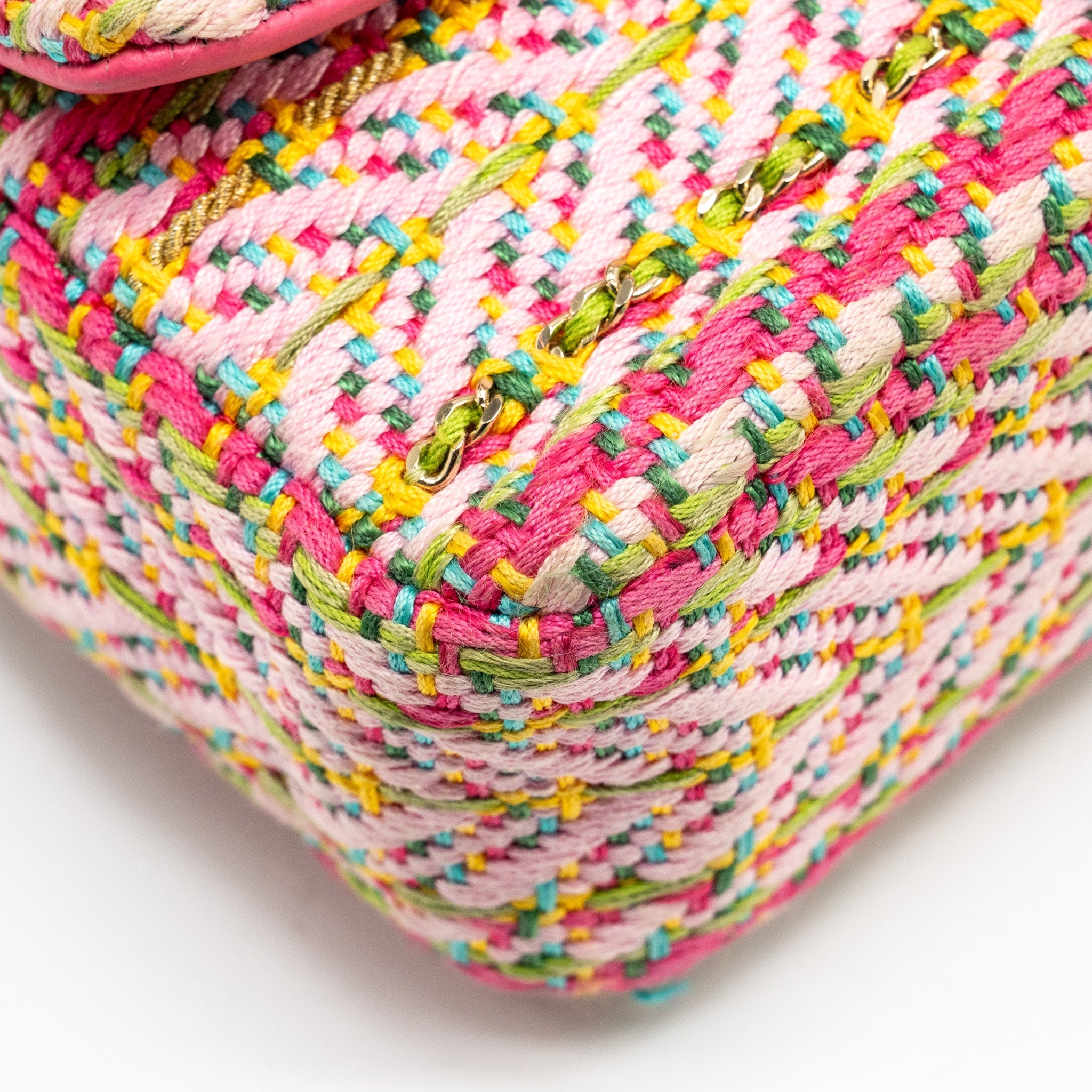 CHANEL 21C MINI RECTANGULAR FLAP BAG TWEED MULTICOLOUR GHW
