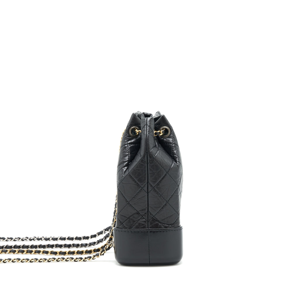 CHANEL SMALL GABRIELLE BACKPACK BLACK RUTHENIUM SHW(MICROCHIP)