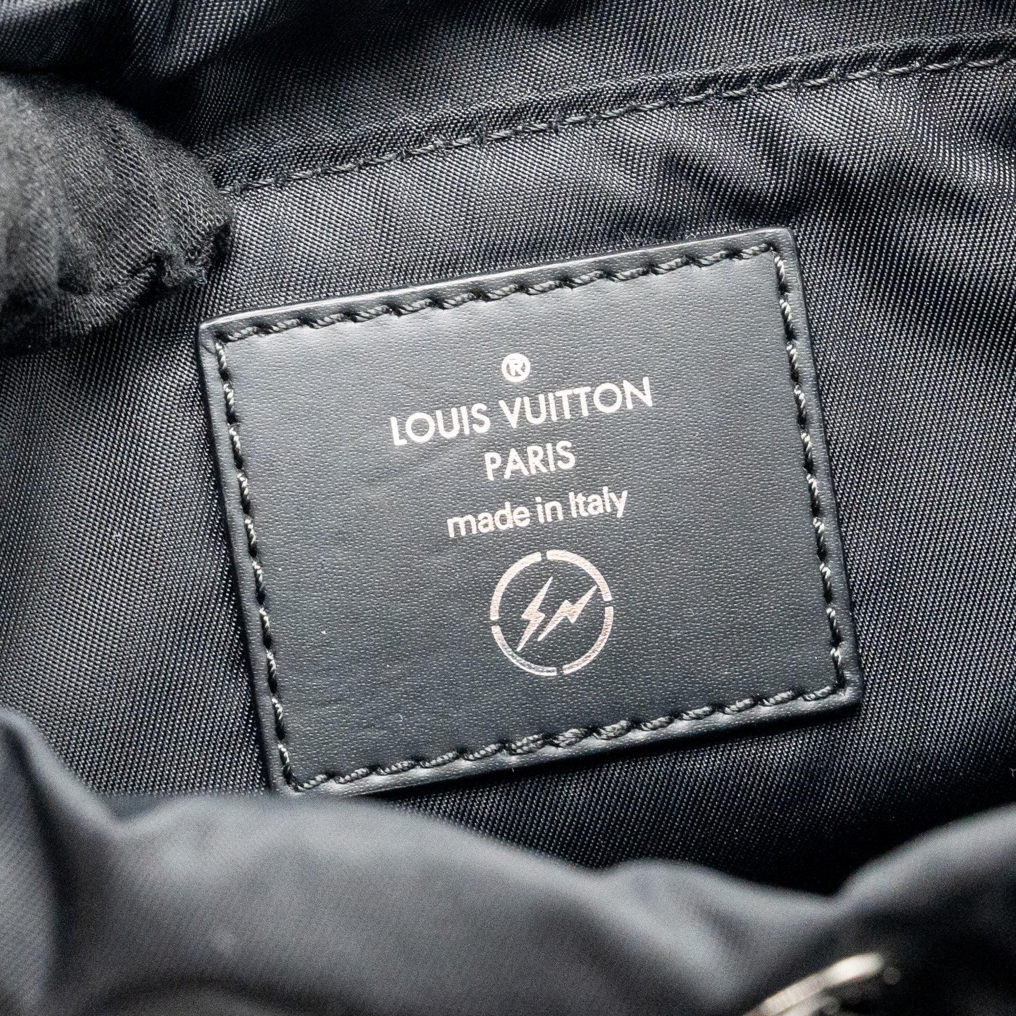 LOUIS VUITTON MONOGRAM ECLIPSE FRAGMENT NANO BAG CANVAS BLACK SHW
