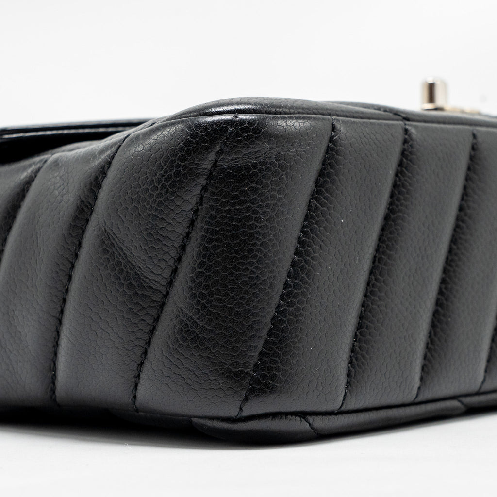 CHANEL ENVELOP FLAP BAG CHEVRON CAVIAR BLACK SHW
