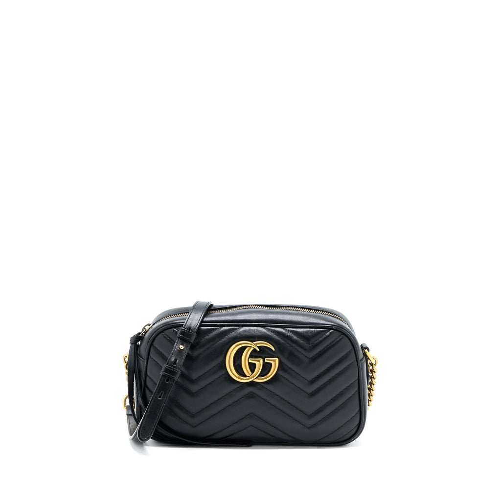 GUCCI SMALL MARMONT MATELASSE CALFSKIN BLACK GHW