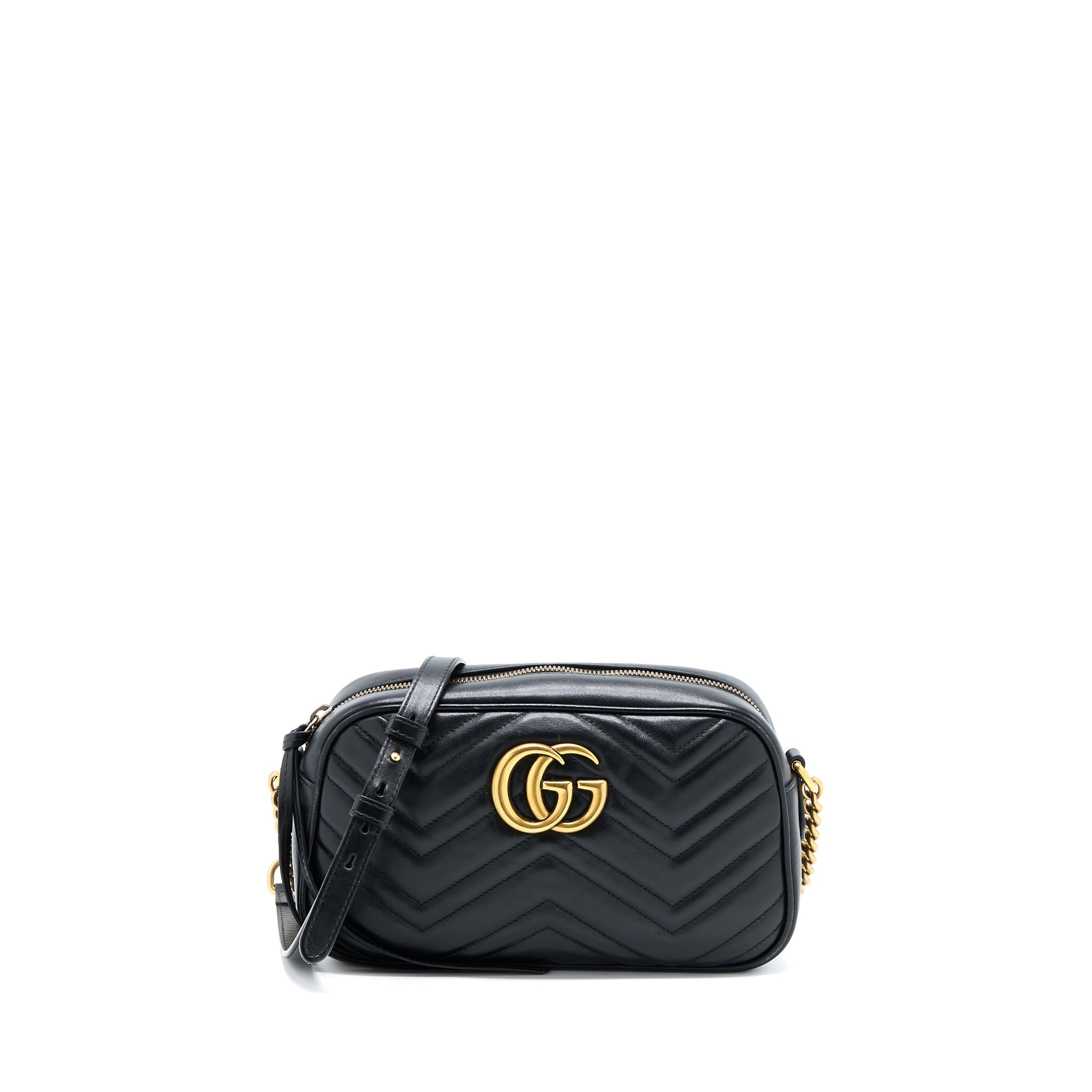 GUCCI SMALL MARMONT MATELASSE CALFSKIN BLACK GHW