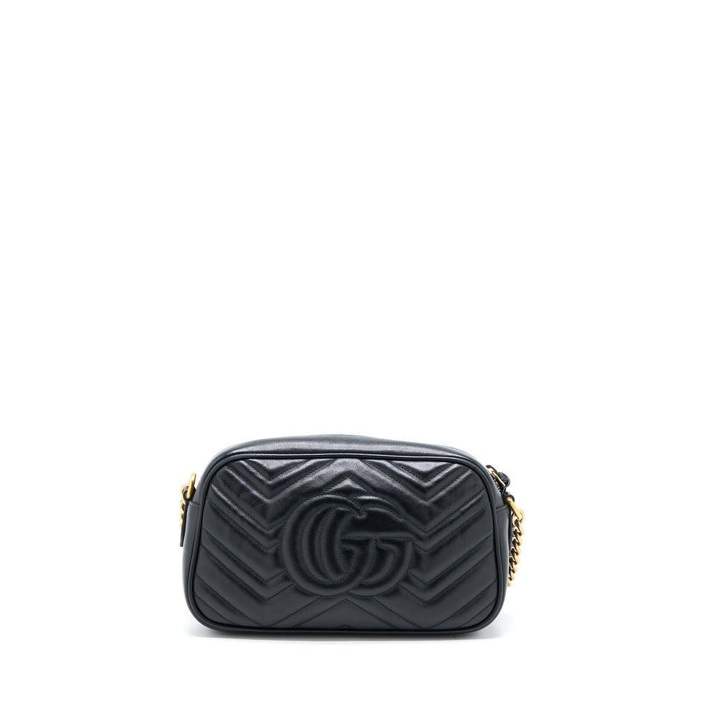GUCCI SMALL MARMONT MATELASSE CALFSKIN BLACK GHW