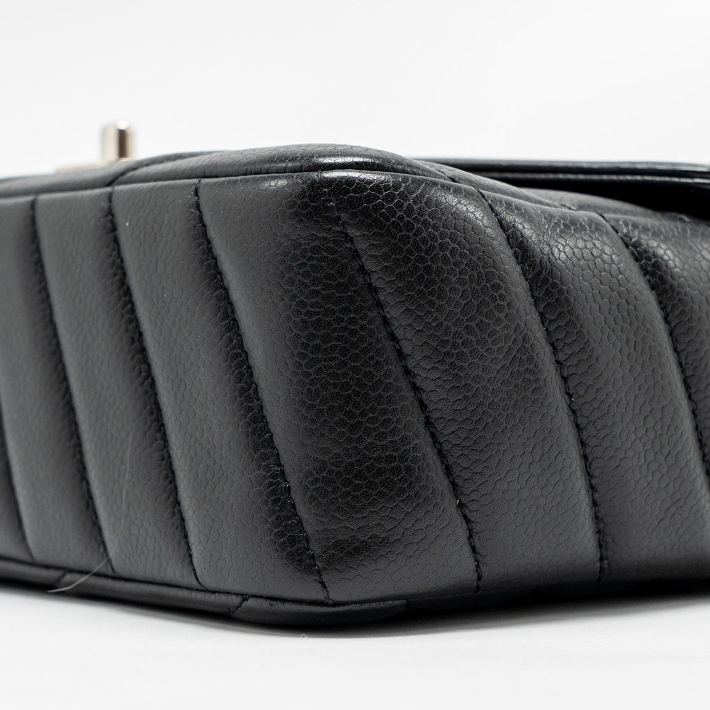 CHANEL ENVELOP FLAP BAG CHEVRON CAVIAR BLACK SHW