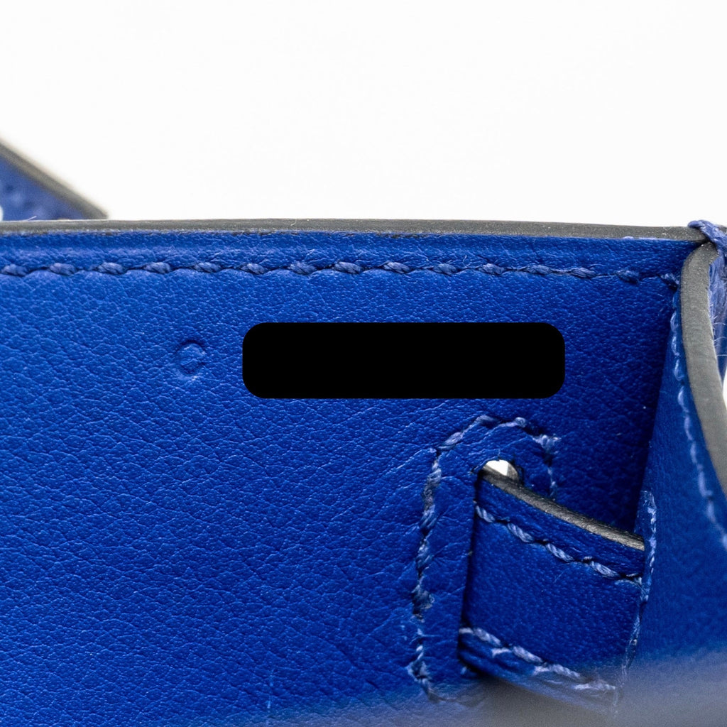 HERMES KELLY POCHETTE SWIFT BLUE ELECTRIC SHW