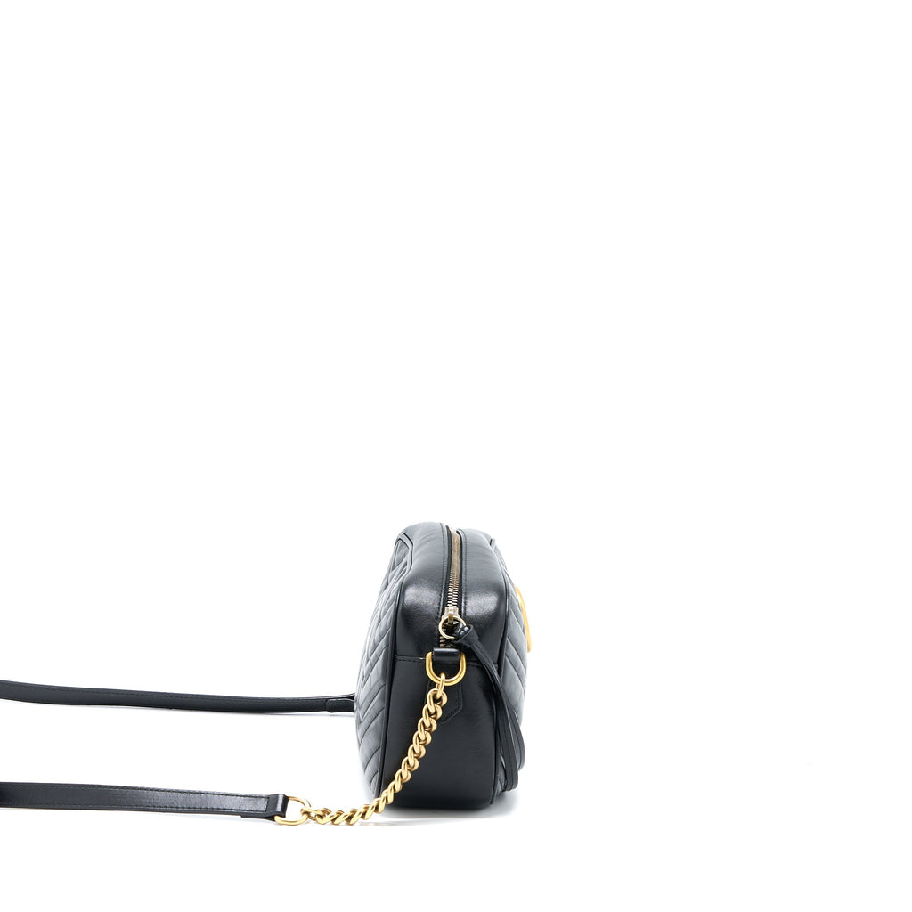 GUCCI SMALL MARMONT MATELASSE CALFSKIN BLACK GHW