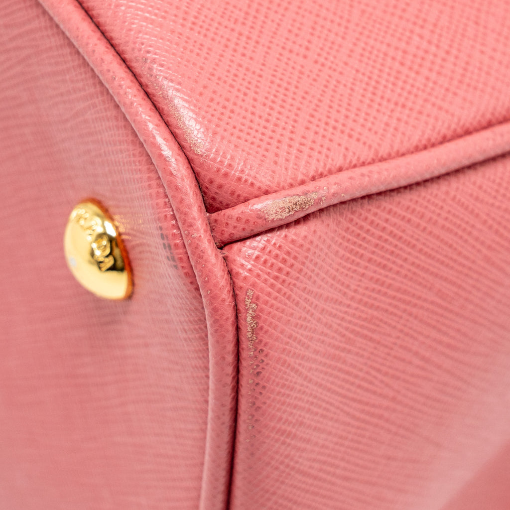 PRADA LARGE SAFFIANO TOTE BAG GALLERIA SAFFIANO LEATHER PINK GHW