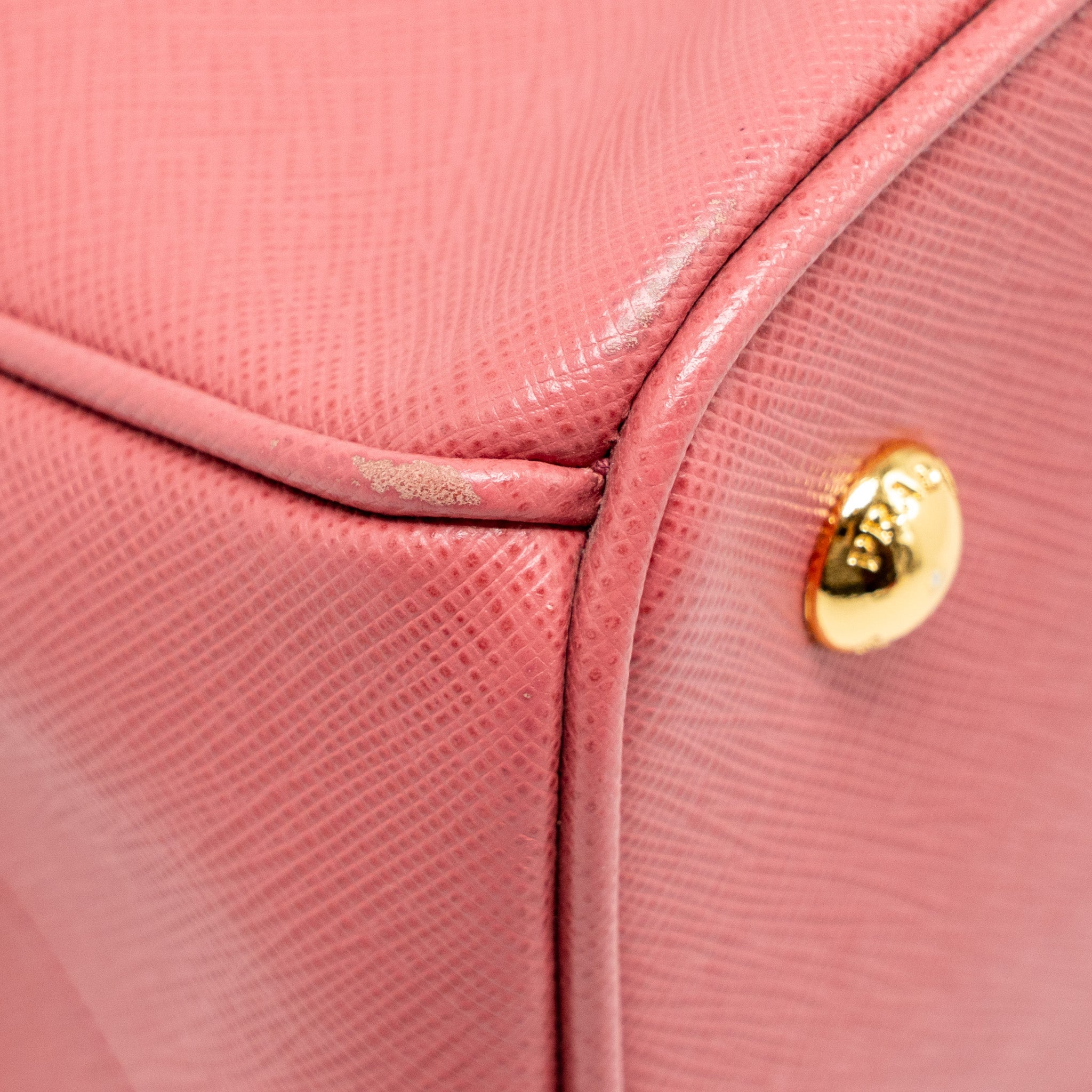 PRADA LARGE SAFFIANO TOTE BAG GALLERIA SAFFIANO LEATHER PINK GHW