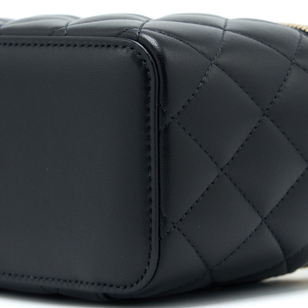 CHANEL PEARL CRUSH LONG VANITY LAMBSKIN BLACK GHW