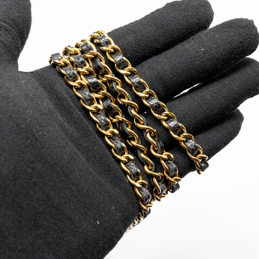 CHANEL CLASSIC WALLET ON CHAIN CAVIAR BLACK GHW (MICROCHIP)