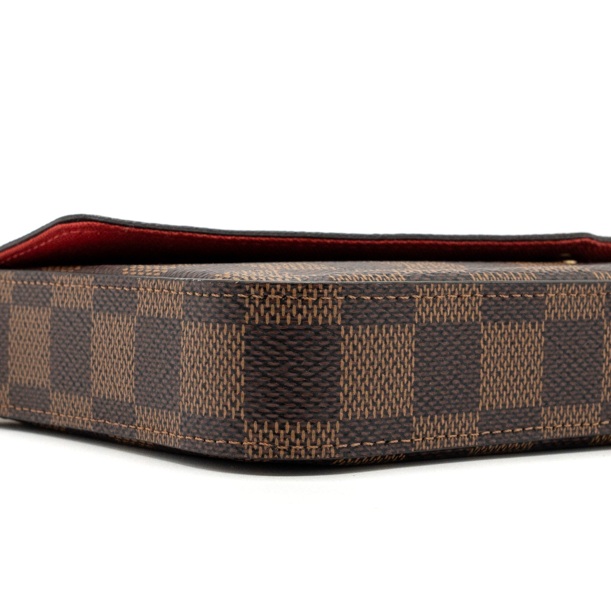 LOUIS VUITTON FELICIE  POCHETTE DAMIER EBENE CANVAS GHW