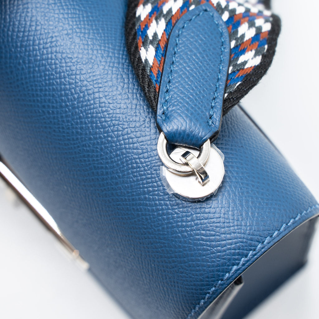 HERMES SAC VERROU 21 EPSOM/SANGLE DEEP BLUE MULTICOLOUR STRAP SHW