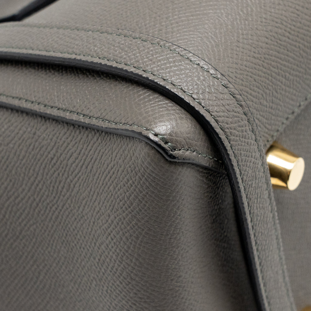 CELINE MINI BELT BAG GRAINED CALFSKIN GREY GHW