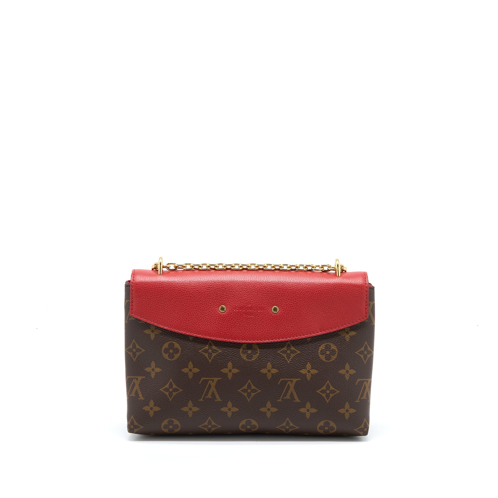 LOUIS VUITTON PALLAS CHAIN BAG CERISE MONOGRAM CANVAS/LEATHER GHW