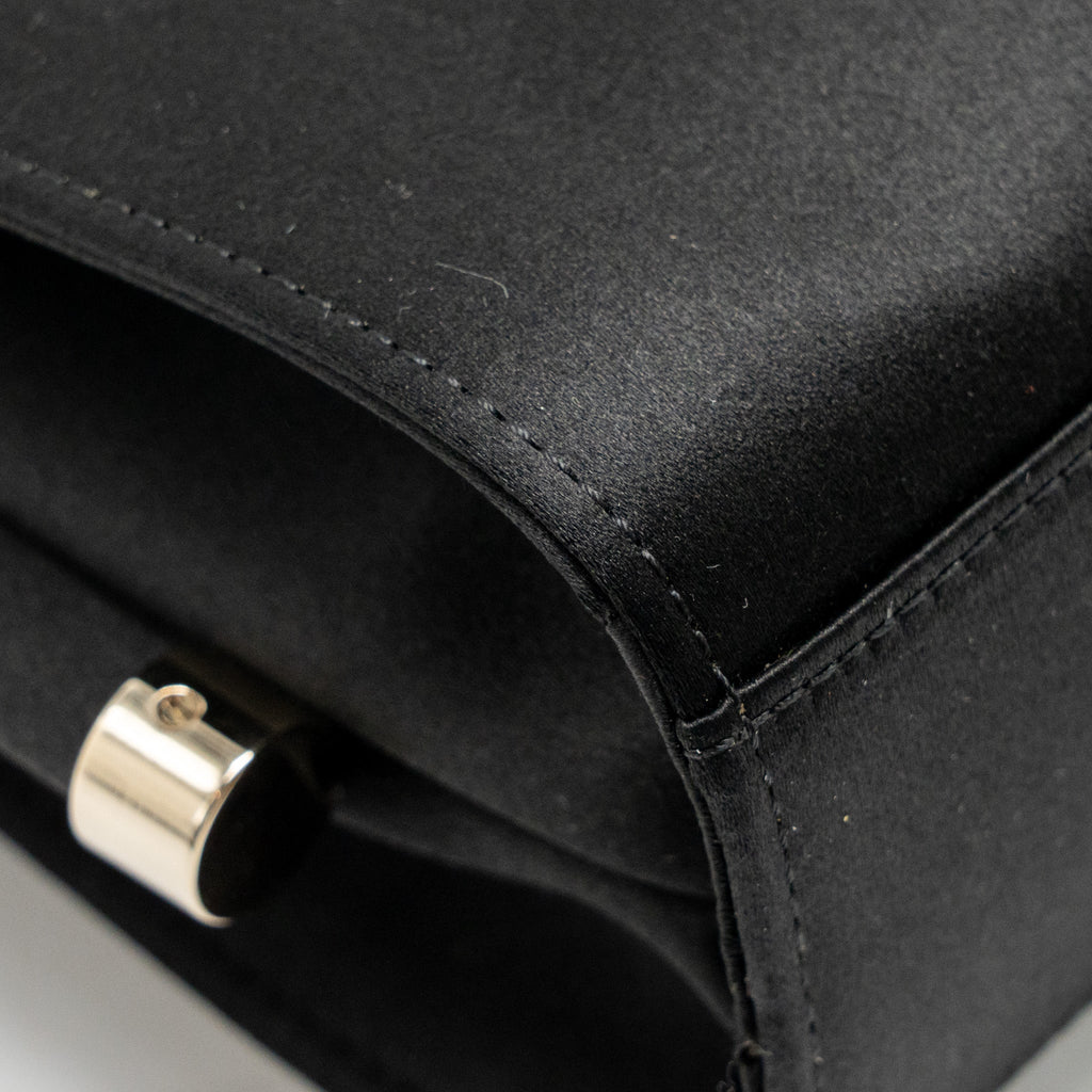 ROGER VIVIER MISS VIV MINI BAG SATIN BLACK LGHW