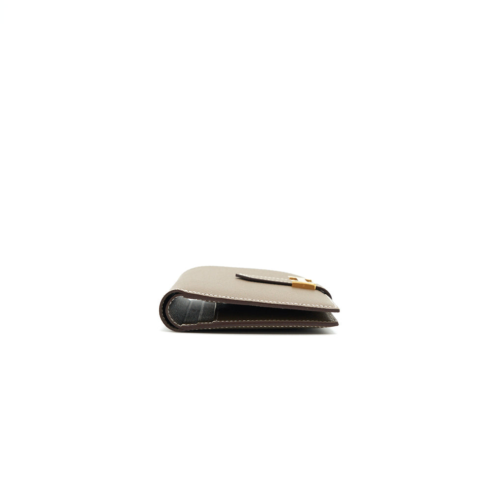 HERMES BEARN COMPACT WALLET ETOUPE WITH GHW EPSOM LEATHER