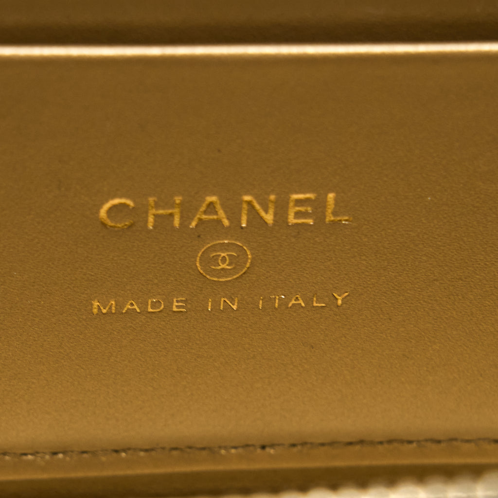 CHANEL PEARL CRUSH LONG VANITY LAMBSKIN BLACK GHW