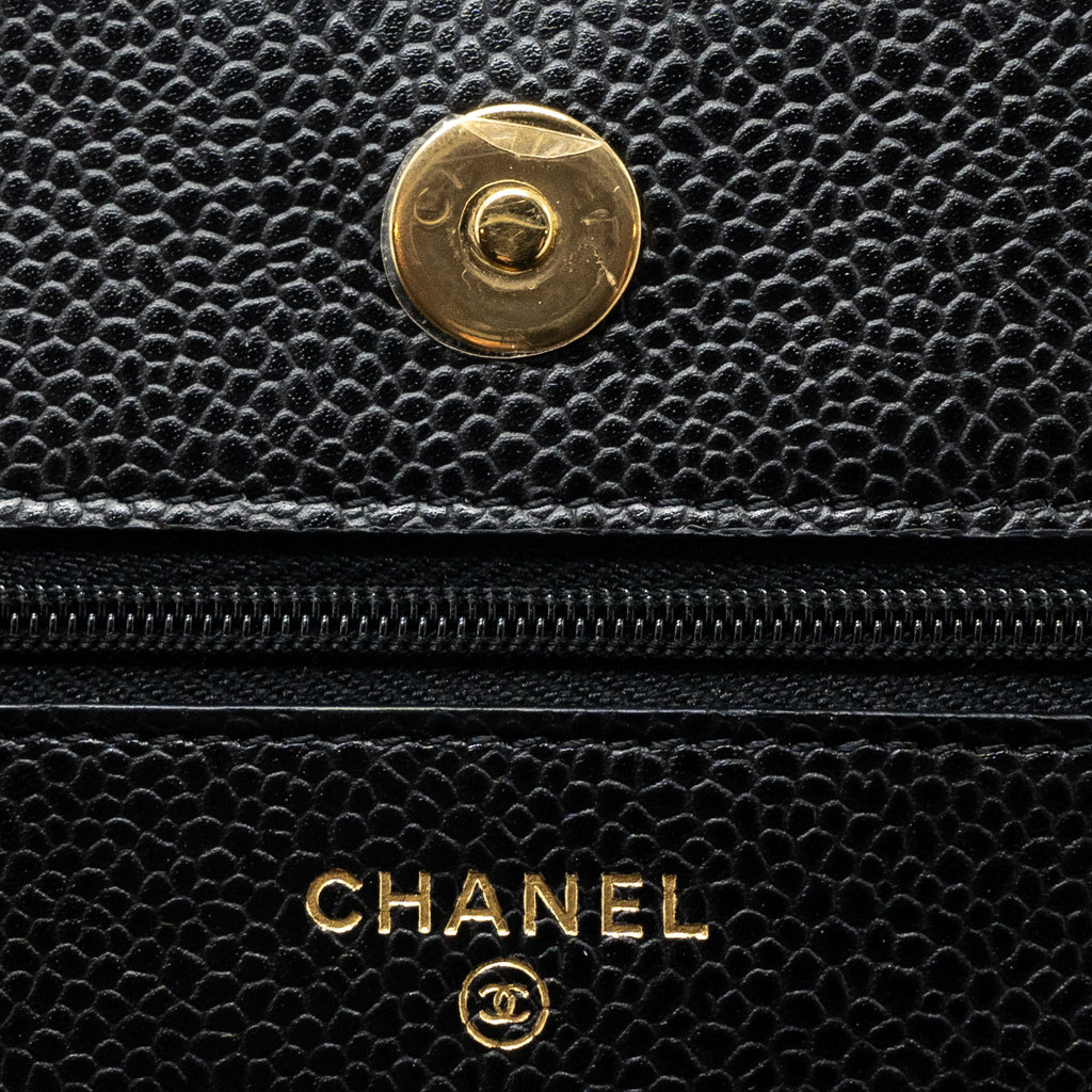 CHANEL CLASSIC WALLET ON CHAIN CAVIAR BLACK GHW
