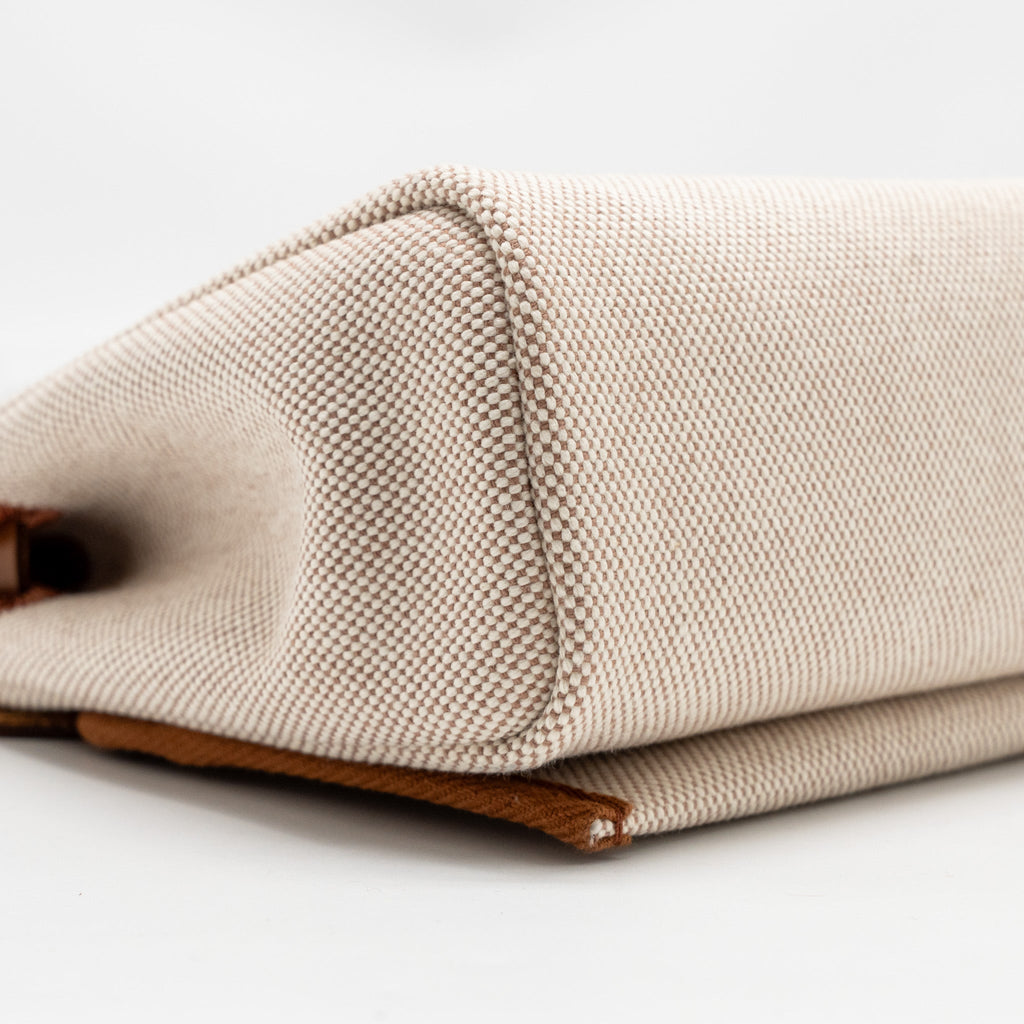 HERMES HERBAG MINI CANVAS/COWHIDE BEIGE/FAUVE SHW