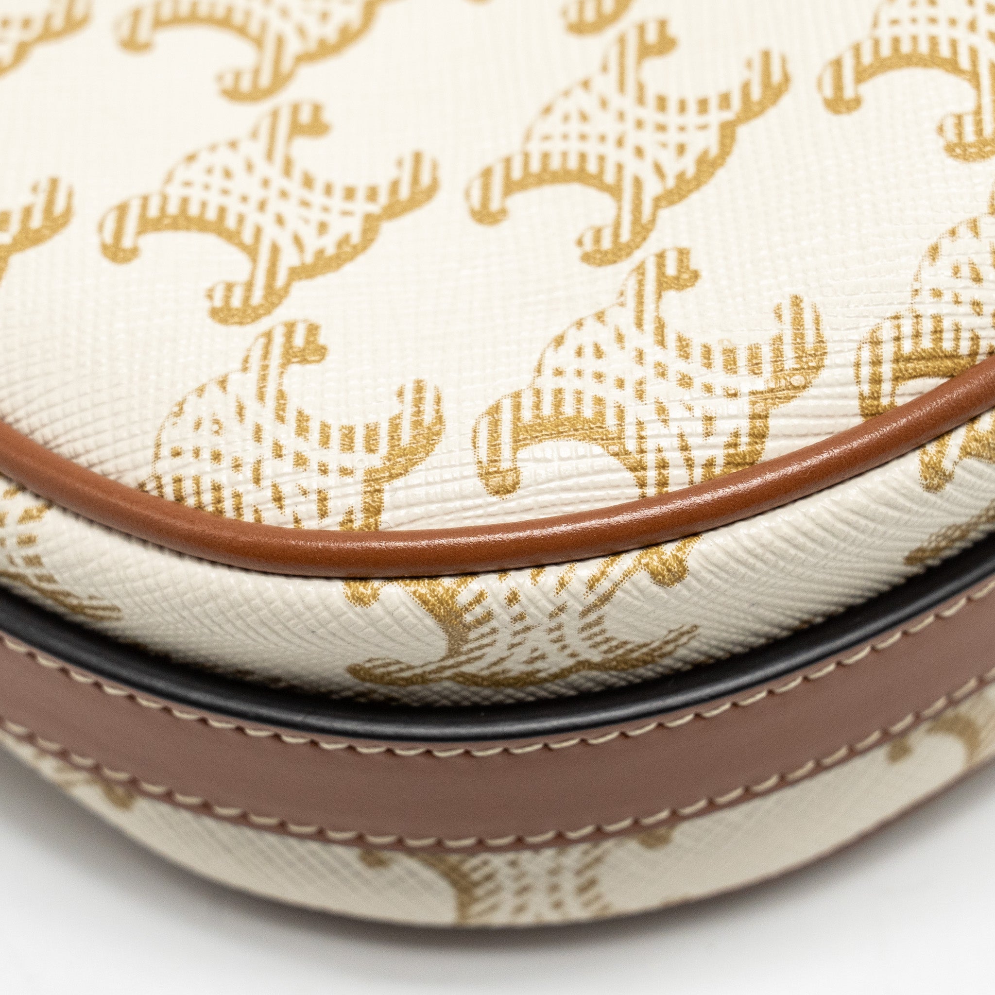 CELINE MINI AVA BAG TRIOMPHE CANVAS/CALFSKIN WHITE/BROWN GHW
