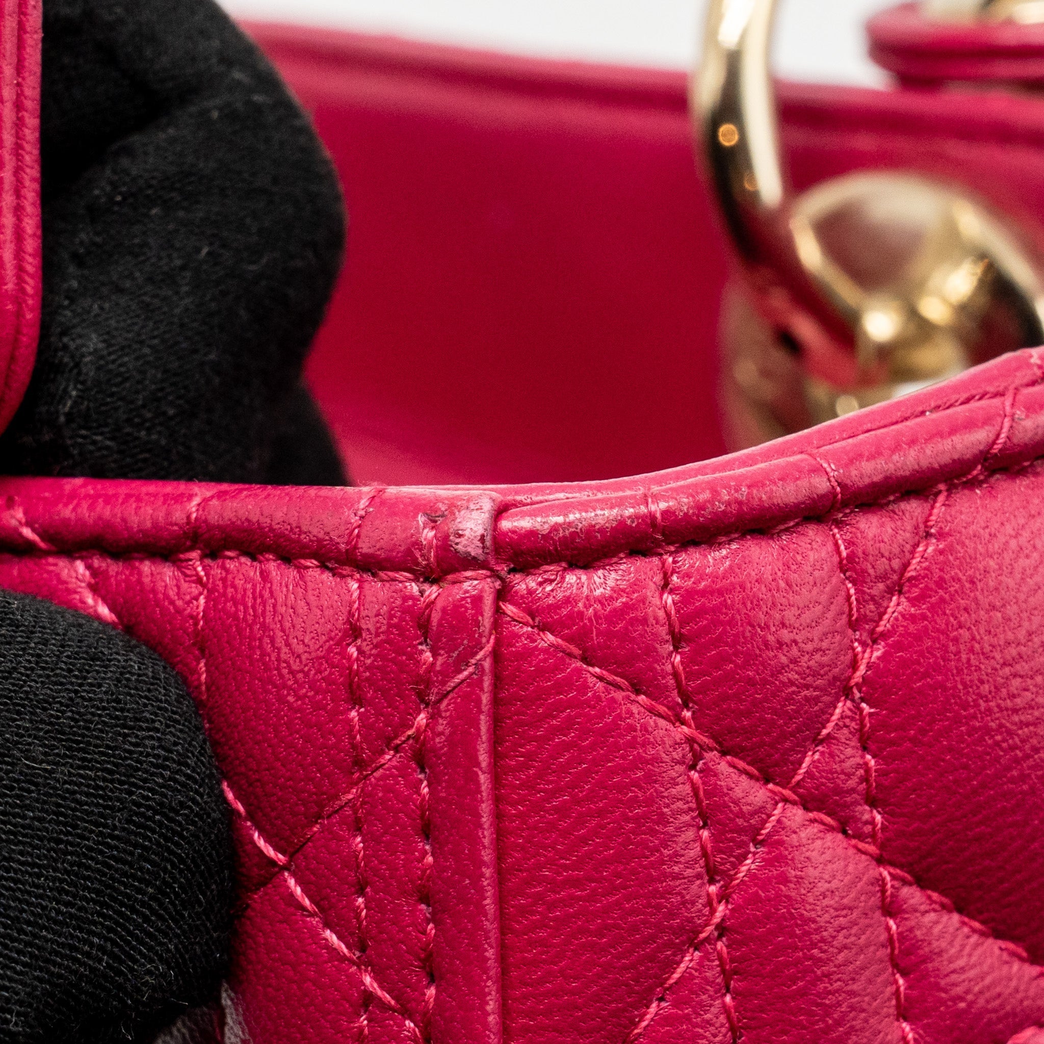 DIOR MEDIUM LADY DIOR LAMBSKIN PINK GHW