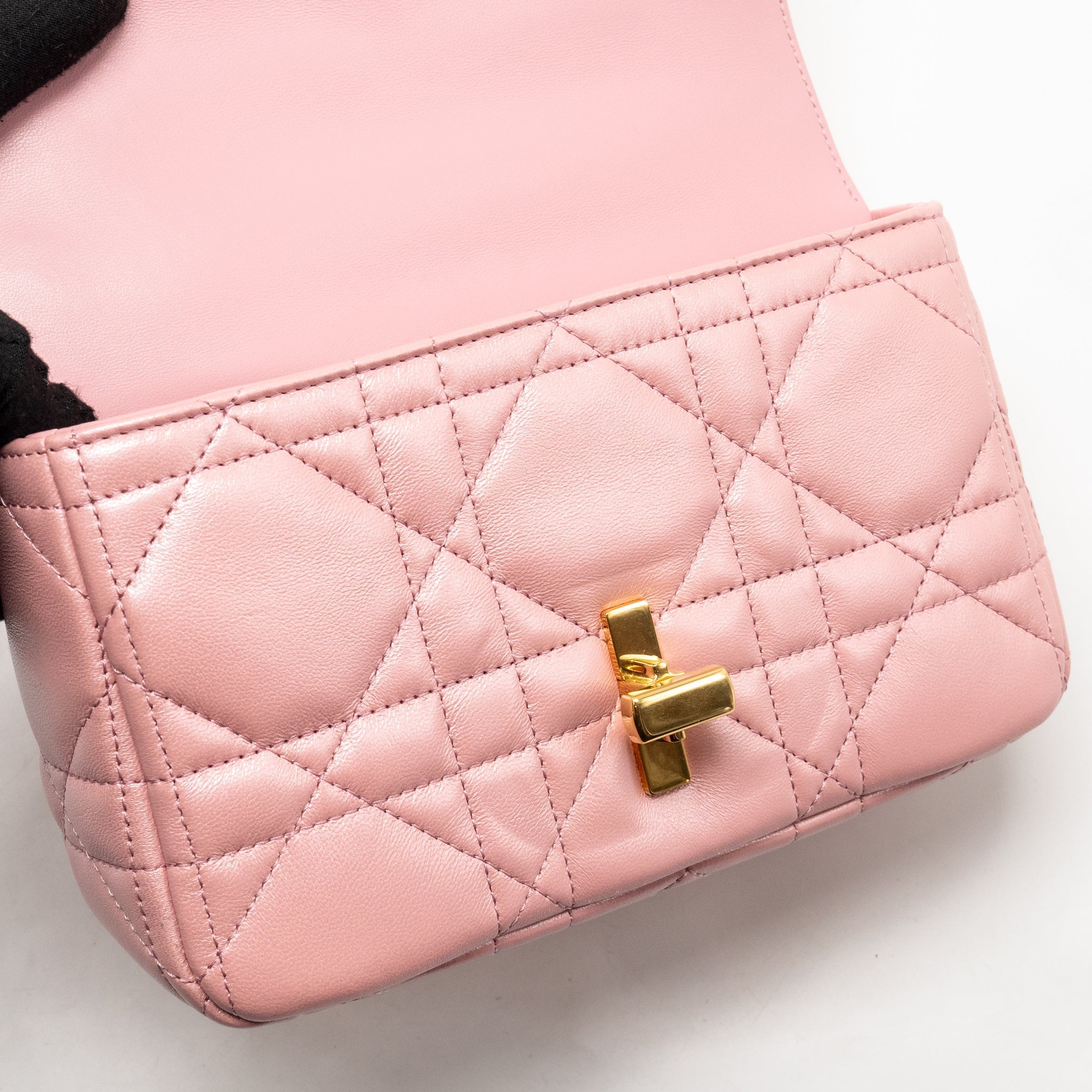 DIOR SMALL SOFT CARO BAG LAMBSKIN MELOCOTON GHW