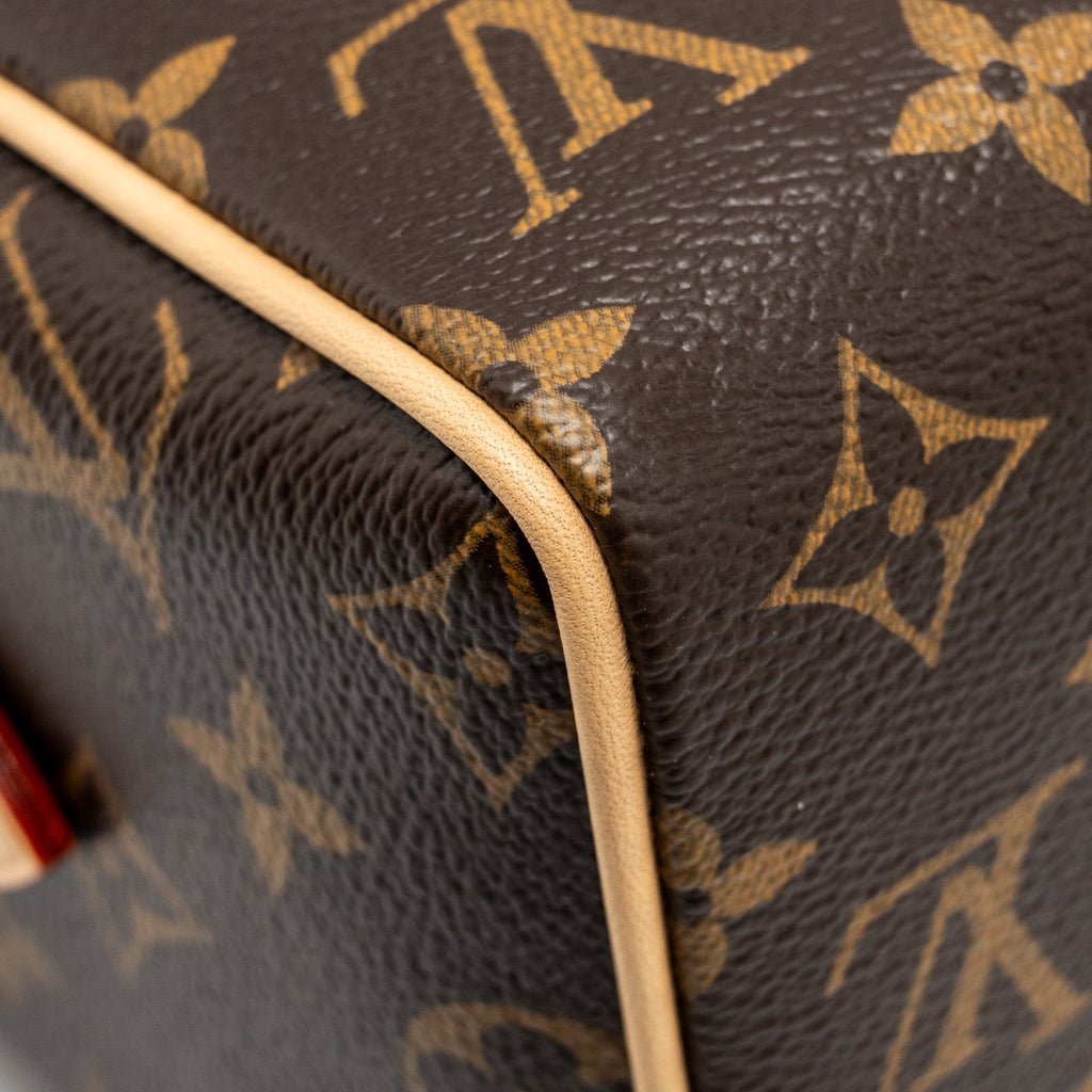 LOUIS VUITTON SPEEDY BANDOULIERE 20 MONOGRAM CANVAS BLACK STRAP GHW