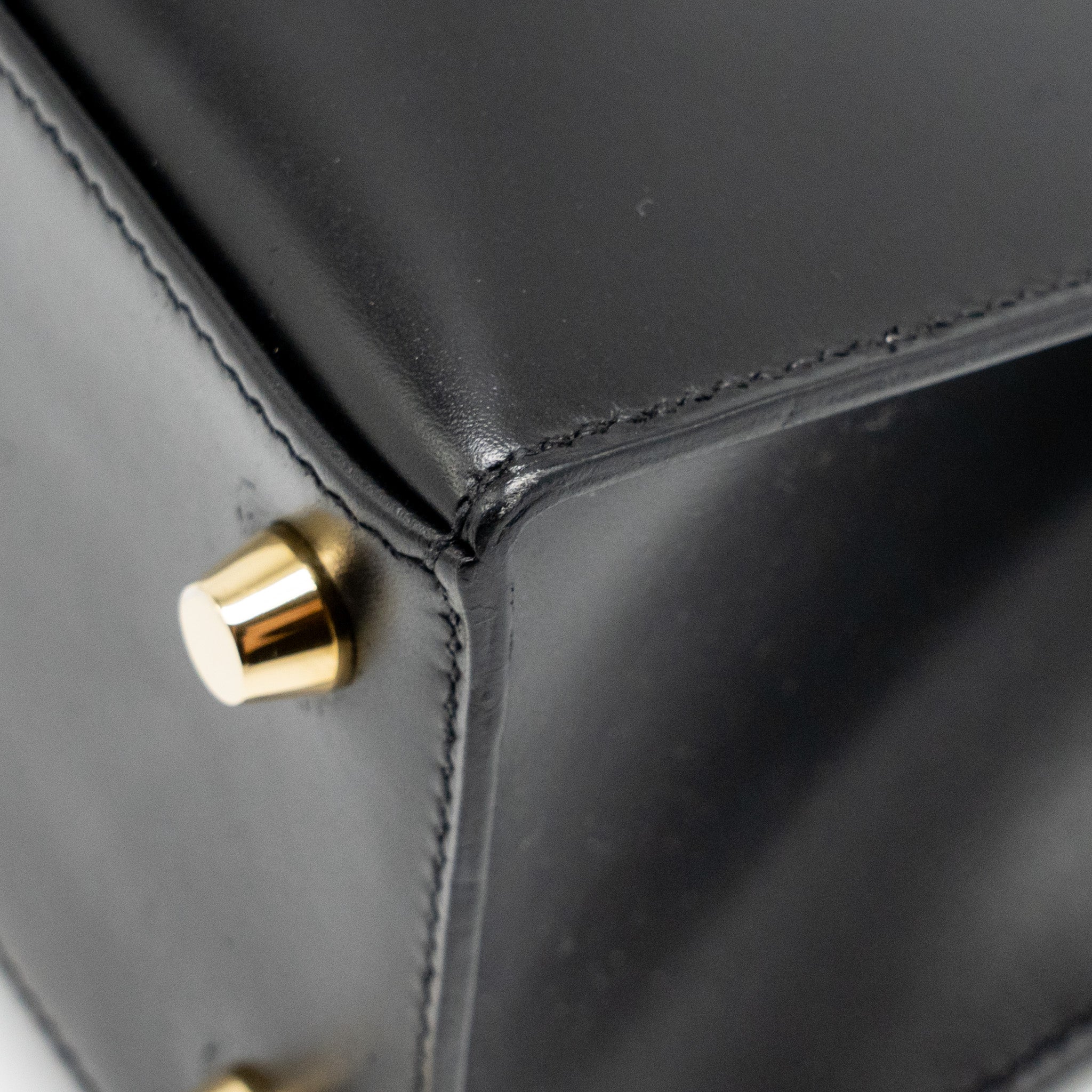 HERMES KELLY 25 BOX BLACK GHW