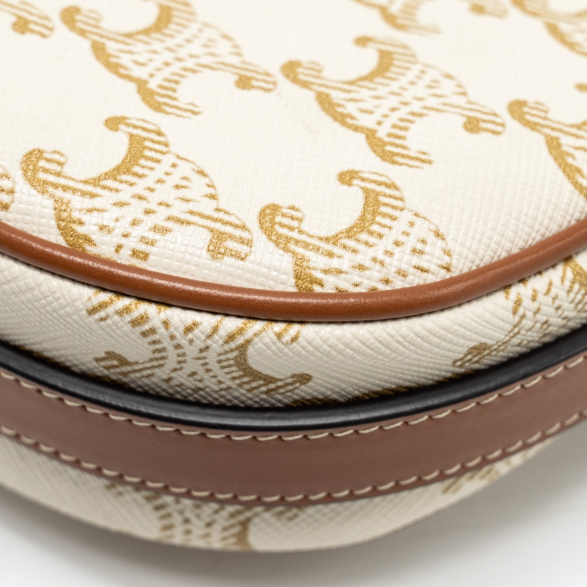 CELINE MINI AVA BAG TRIOMPHE CANVAS/CALFSKIN WHITE/BROWN GHW