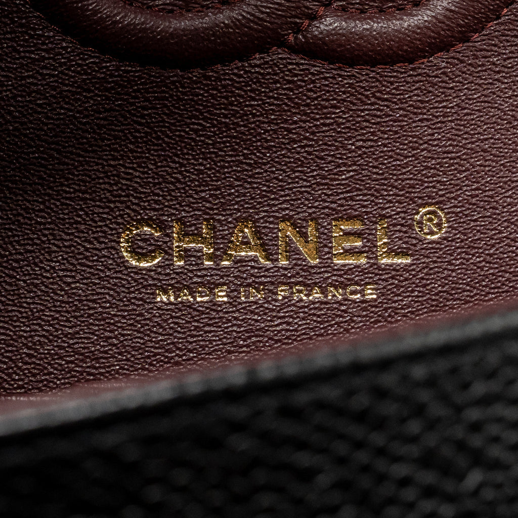 CHANEL SMALL CLASSIC DOUBLE FLAP BAG CAVIAR BLACK GHW (MICROCHIP)